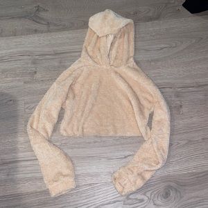 🍑Cozy fleece crop hoody! 🤎